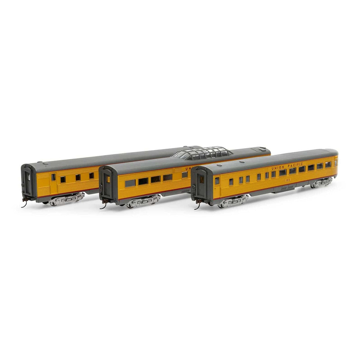 Roundhouse HO Scale Streamline Passenger Cars, UP (3) [RND79131]