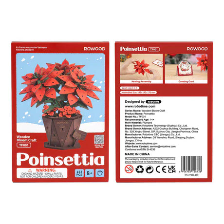 Rowood Poinsettia DIY Flower Bouquet 3D Wooden Kit [TF001]