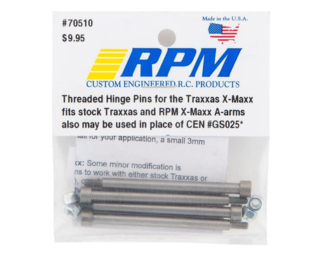 RPM 70510 X-Maxx Threaded Hinge Pin Set - Hobbytech Toys