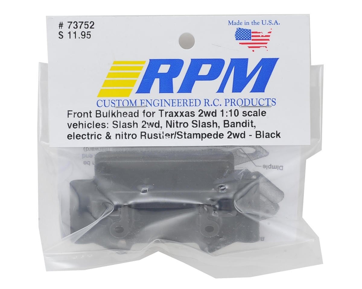 RPM Front Bulkhead for Traxxas 2WD (Black) - Hobbytech Toys