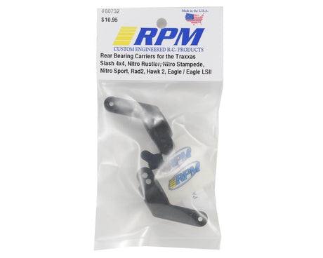 RPM Rear Bearing Carrier Set for Traxxas Slash 4x4 (Black) (2) - Hobbytech Toys