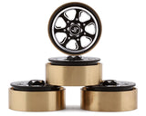 Samix SCX24 Aluminum & Brass 1.0" Beadlock Wheel Set w/Scale Hubs (Black) (4)**