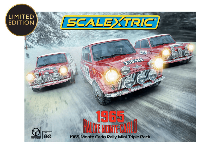 Scalextric 1965 Monte Carlo Rally Mini - Triple Car Pack Slot Car [C4488A] - Hobbytech Toys