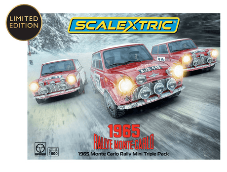 Scalextric 1965 Monte Carlo Rally Mini - Triple Car Pack Slot Car [C4488A] - Hobbytech Toys