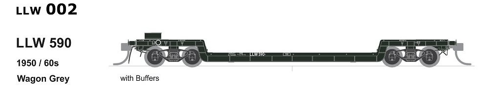 SDS HO LLW Well Wagon LLW 590 1950/60S Wagon Grey Single Car - Hobbytech Toys