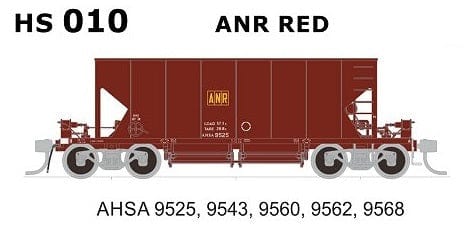 SDS HS 010 HO Scale SAR HS / AHSA Stone Hopper Wagons ANR Red (5 Pack) - Hobbytech Toys