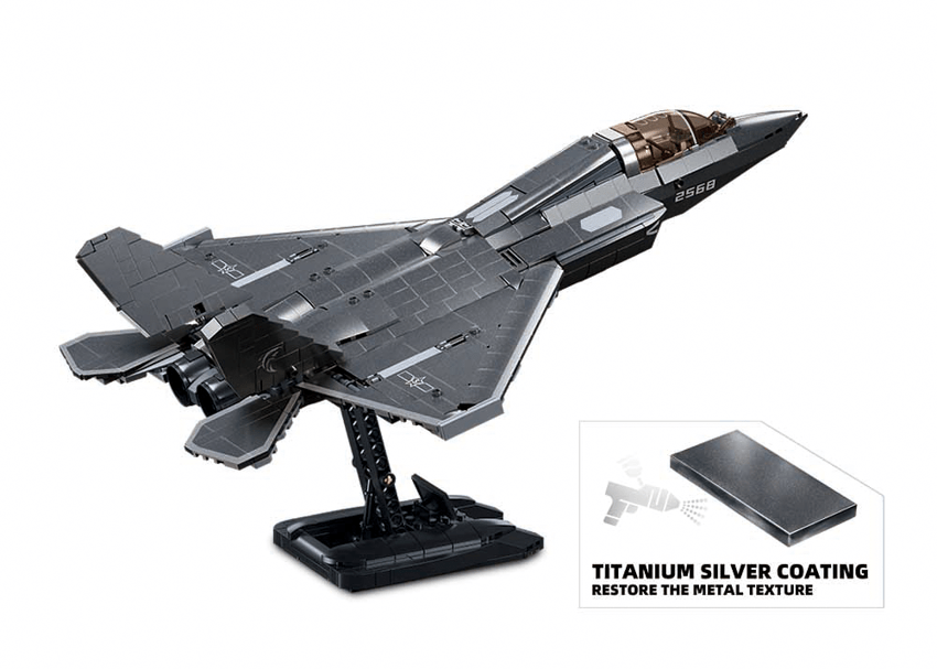 Sluban 1186 J35 Stealth Aircraft - Metal Coating - 838pc Kit - Hobbytech Toys