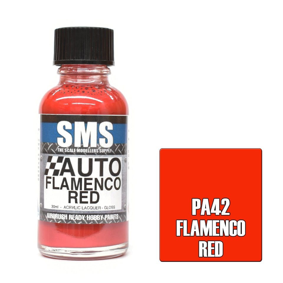 SMS PA42 Auto Colour FLAMENCO RED 30ml - Hobbytech Toys