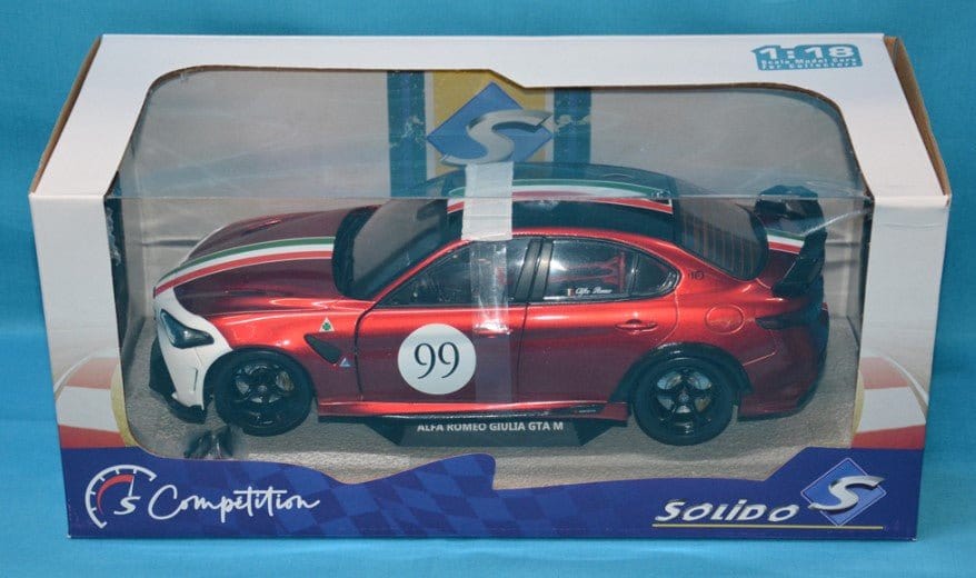Solido 1/18 Alfa Romeo Giulia GTA - M Tricolore Mugello 1969 Livery Red Diecast Model - Hobbytech Toys