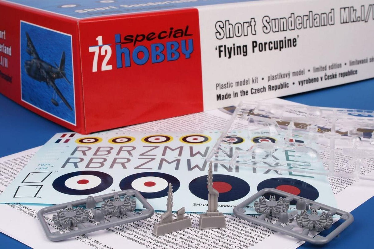 Special Hobby 1/72 Short Sunderland Mk.I/II The Flying Porcupine Plastic Model Kit - Aus Decals