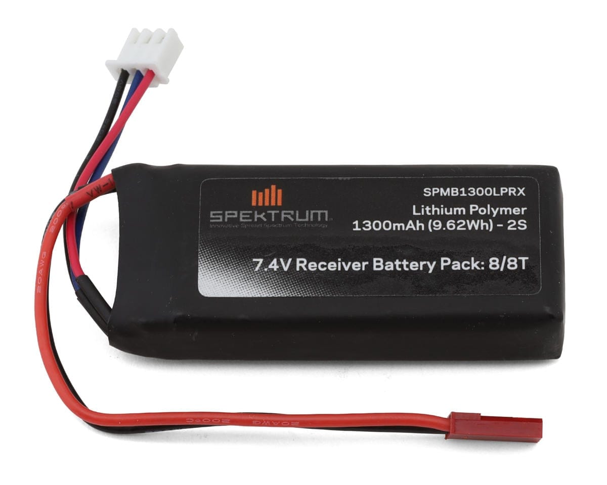 Spektrum 1300mah 2S 7.4v 5C LiPo Receiver Battery with JST Connector
