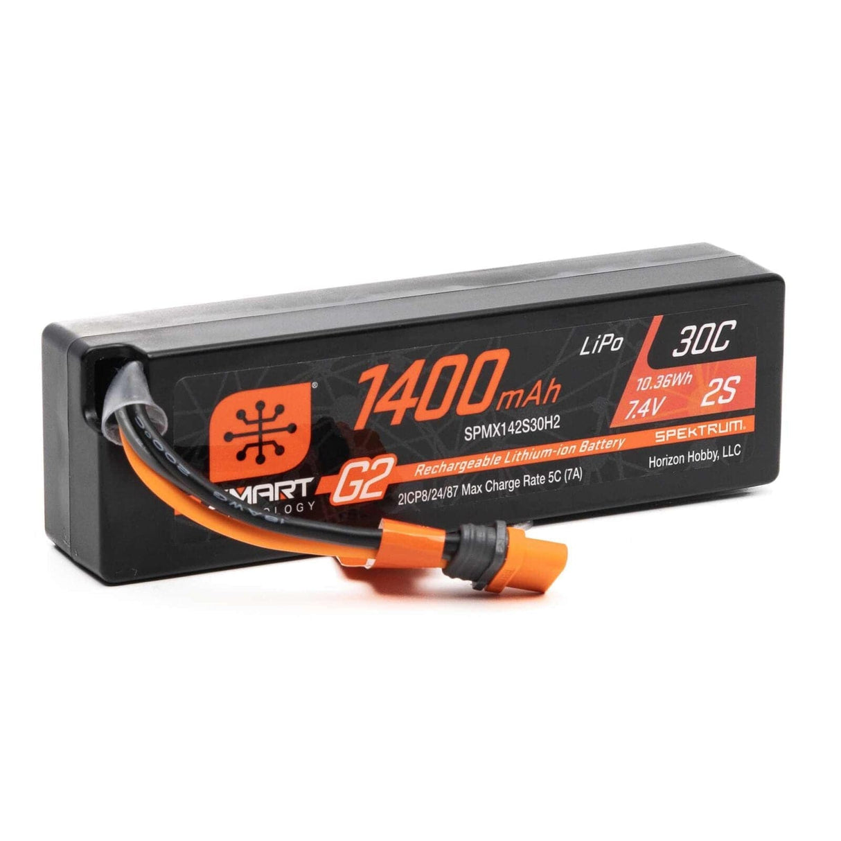 Spektrum 1400mAh 2S 7.4V Smart G2 30C LiPo Battery IC2 SPMX142S30H2