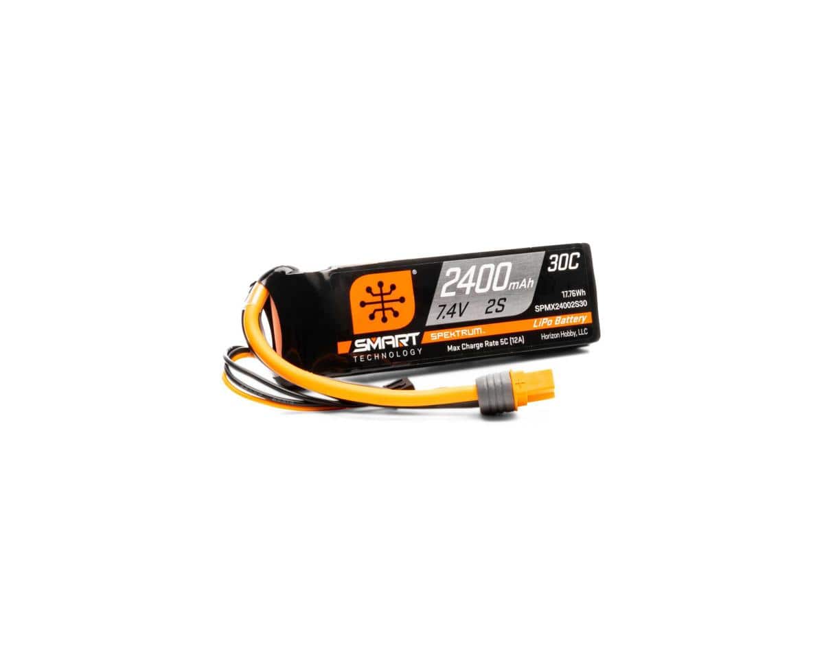 Spektrum 2400mAh 2S 7.4V Smart G1 30C LiPo IC3 SPMX24002S30