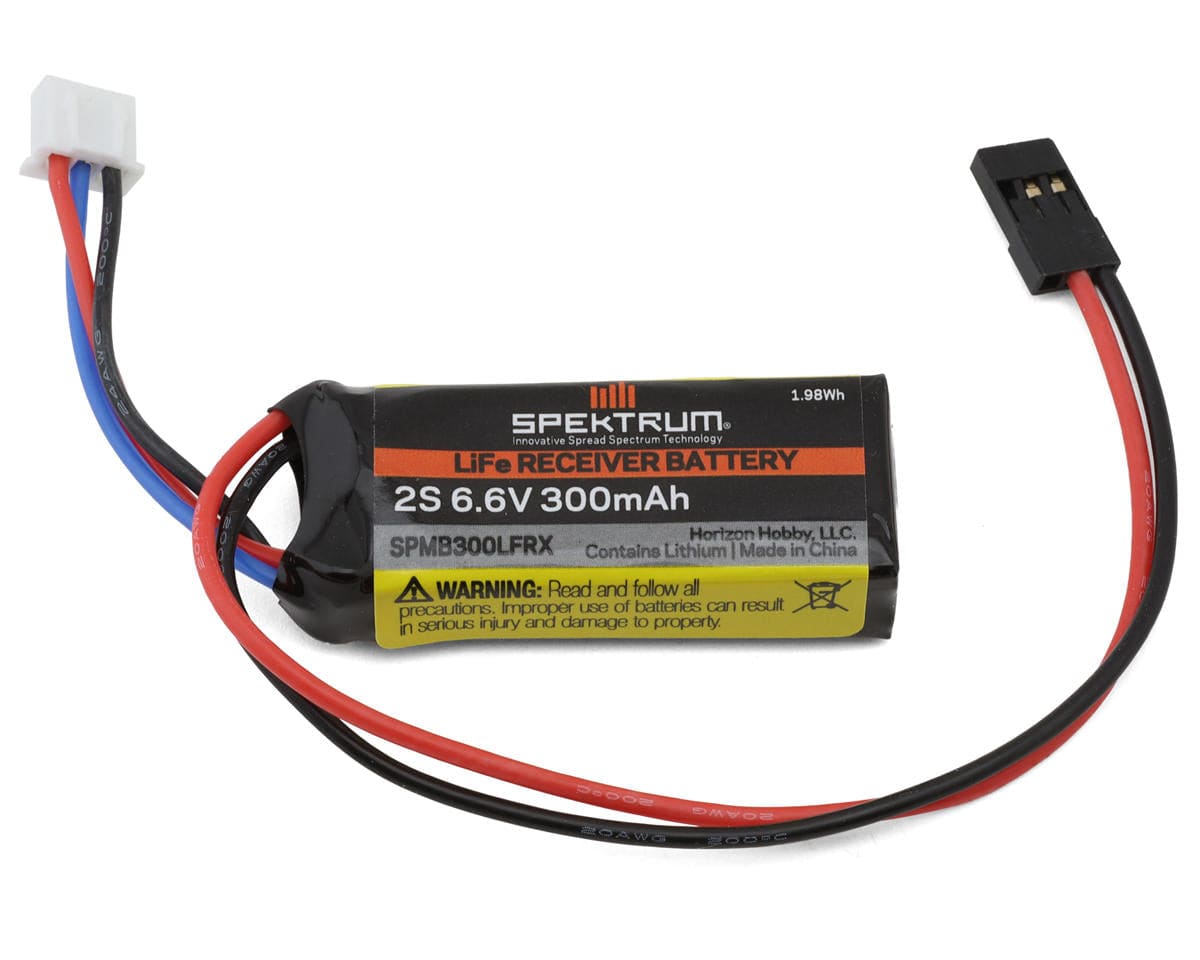 Spektrum 300mAh 2S 6.6V LiFe Receiver Battery SPMB300LFRX