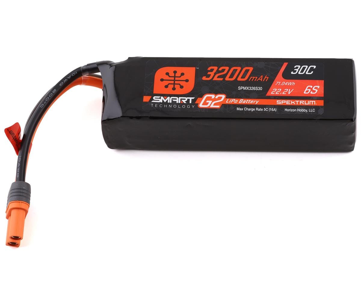 Spektrum 3200mAh 6S 22.2V 30C Smart G2 LiPo Battery SPMX326S30