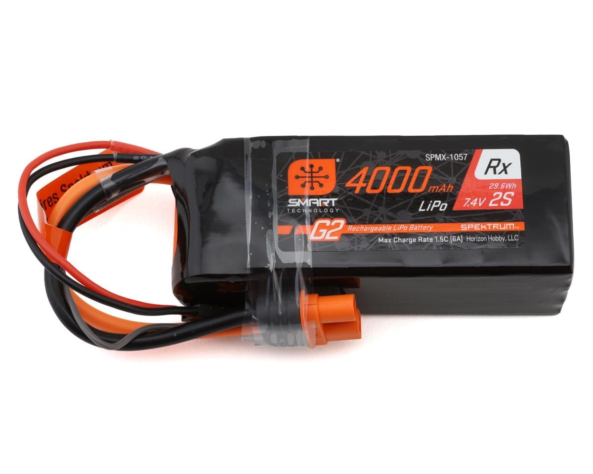 Spektrum 4000mAh 2S 15C Smart G2 Receiver LiPo IC3 SPMX-1057