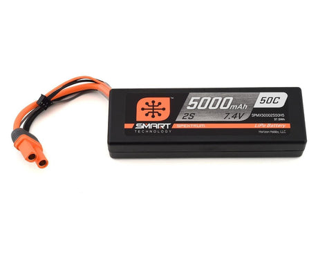 Spektrum 5000mah 2S 7.4v 50C Smart Hard Case LiPo Battery with IC5 Connector - Hobbytech Toys