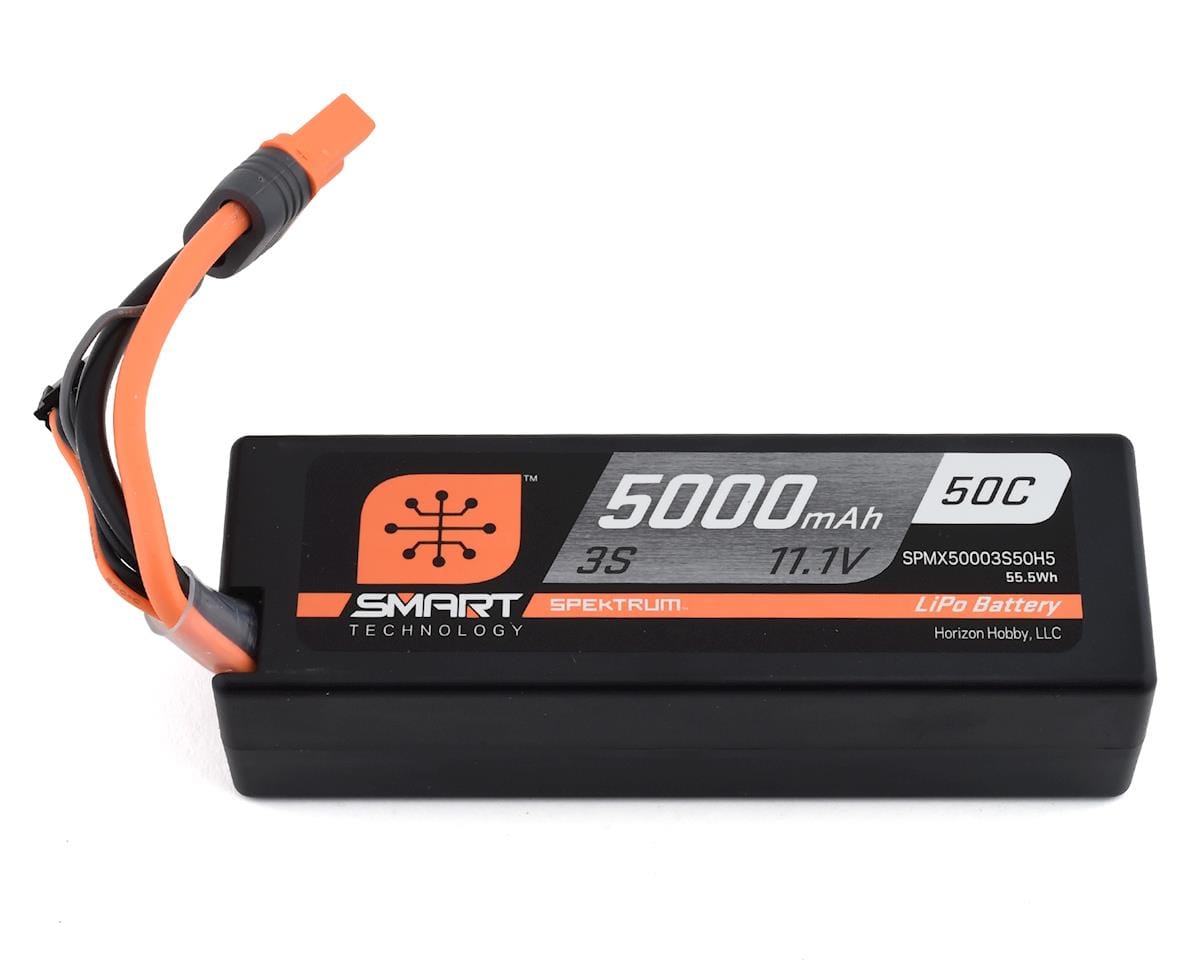 Spektrum SPMX50003S50H3 5000mAh 3S 50C Smart Hard Case LiPo Battery IC3