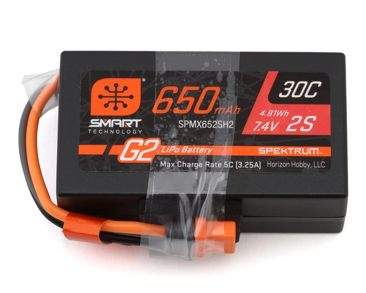 Spektrum 650mAh 2S 7.4V Smart G2 30C LiPo Battery with IC2 Connector