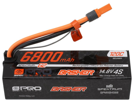 Spektrum 6800mAh 4S 14.8V 120C Smart Pro Basher LiPo Battery IC5 SPMXB4S68