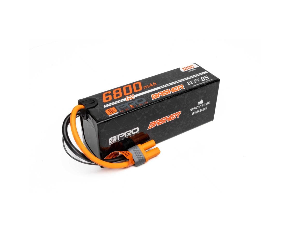 Spektrum SPMXB6S68 6800mAh 6S 120C Smart G2 Pro Basher LiPo Battery IC5