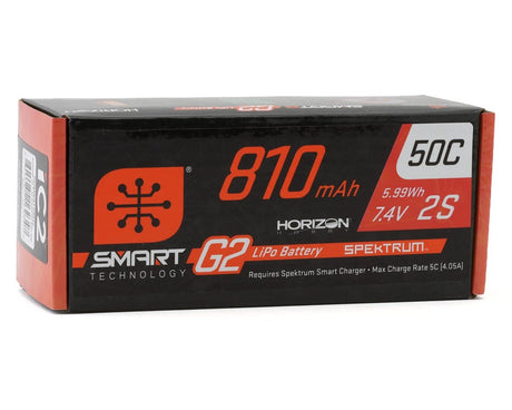 Spektrum 810mAh 2S 7.4V Smart G2 50C LiPo Battery with IC2 Connector [SPMX812SH2] - Hobbytech Toys