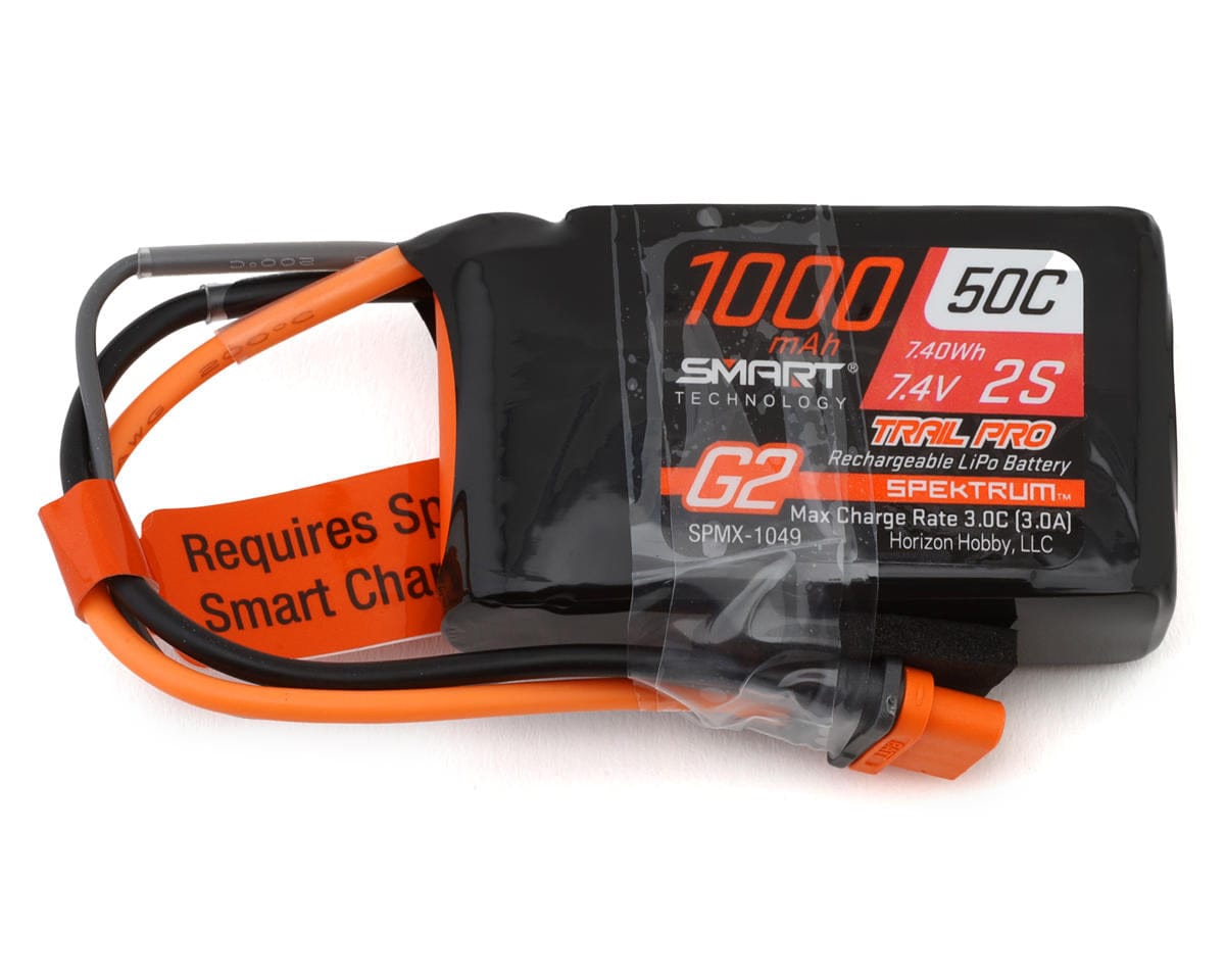 Spektrum Smart G2 Trail Pro 1000mAh 2S 7.4V 50C LiPo Battery IC2 SPMX-1049