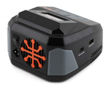 Sleek black and orange Spektrum Smart S2100 G2 2x100W 240V Charger with advanced features for efficient battery charging.