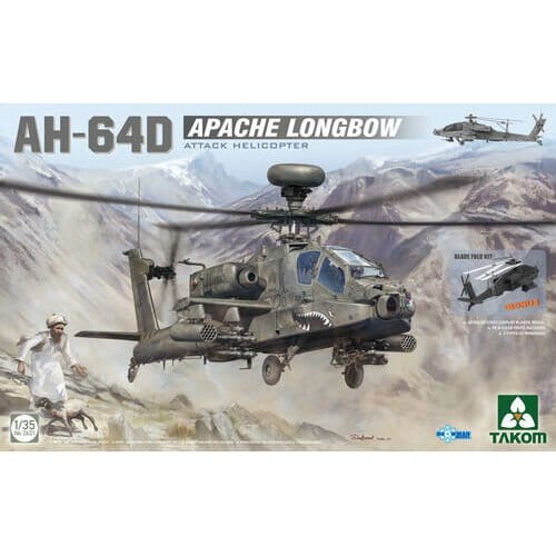 Takom 1/35 AH - 64D Apache Longbow J.G.S.D.F Attack Helicopter Plastic Model Kit - Hobbytech Toys