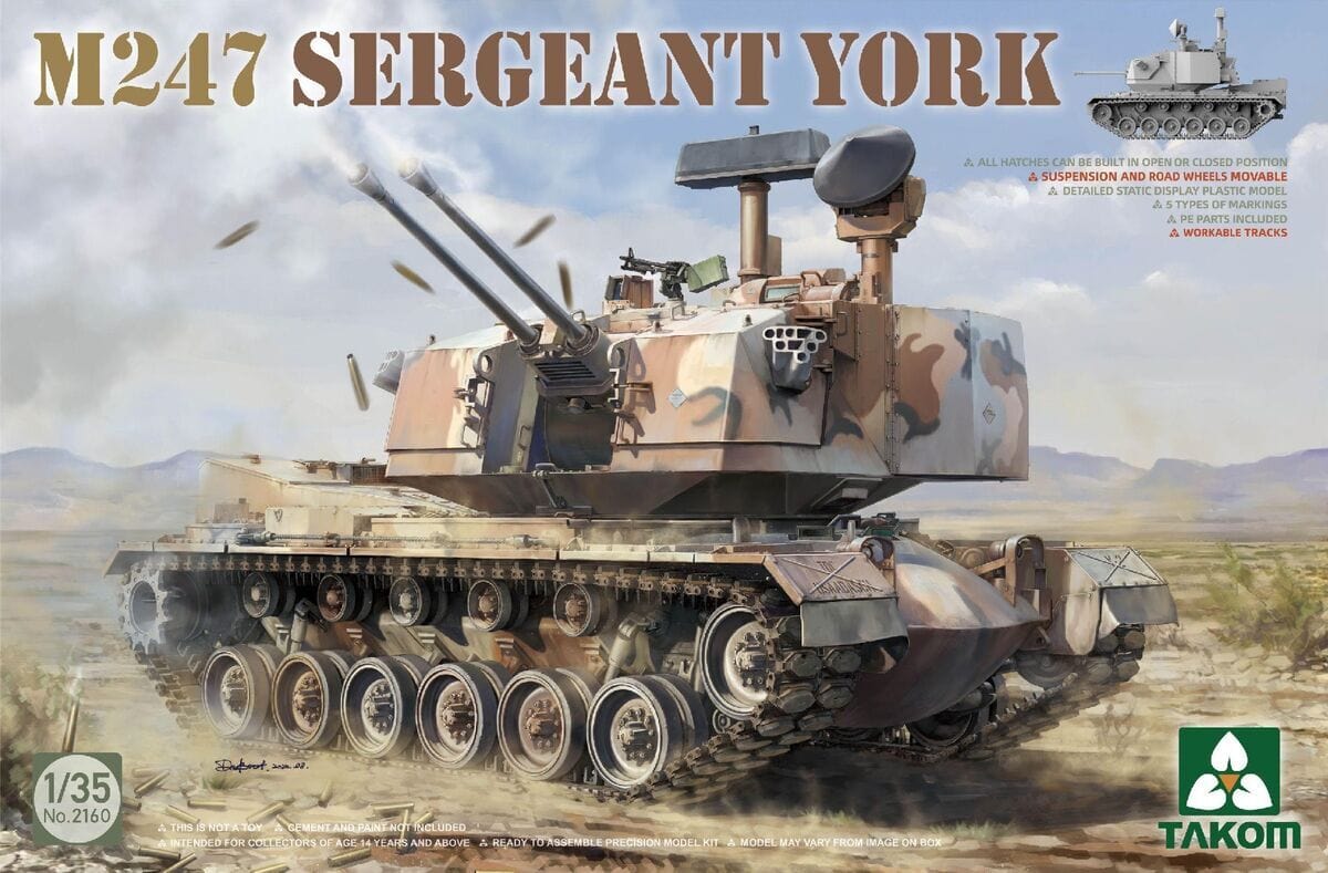 Takom 1/35 M247 Sergeant York Plastic Model Kit [2160] - Hobbytech Toys
