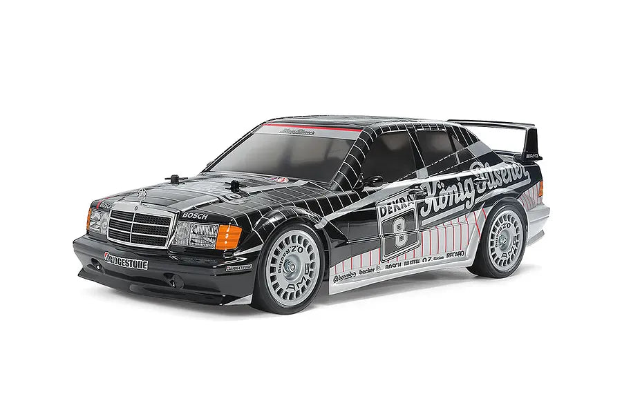 Tamiya 1/10 190 E EVO II 1991 Blasil 1/10 Black/Silver Painted Body (TT-02) RC Car Kit [47525]