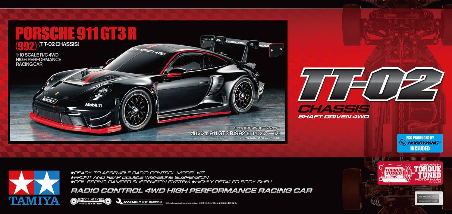 Tamiya 1/10 Porsche 911 GT3 992 (TT-02) RC Car Kit [58745