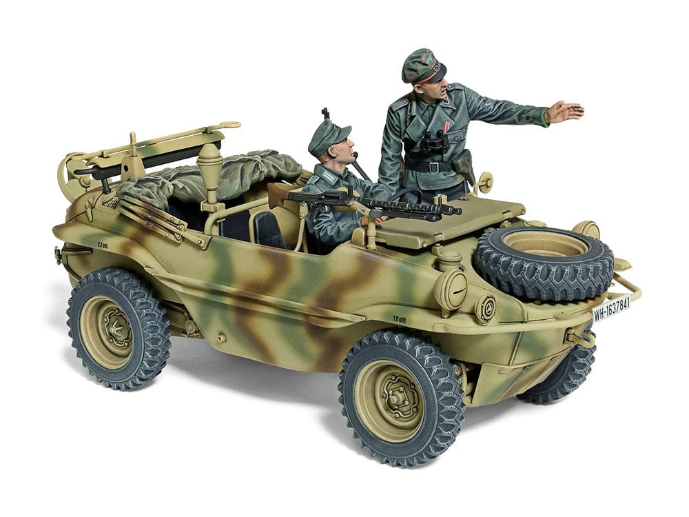 Tamiya 1/35 German Schwimmwagen T166 Wide Wheel Version Plastic Model Kit [35393]