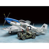 Tamiya 25205 1/48 North American P-51D Mustang & ¼-ton 4x4 Light Vehicle Set - Hobbytech Toys