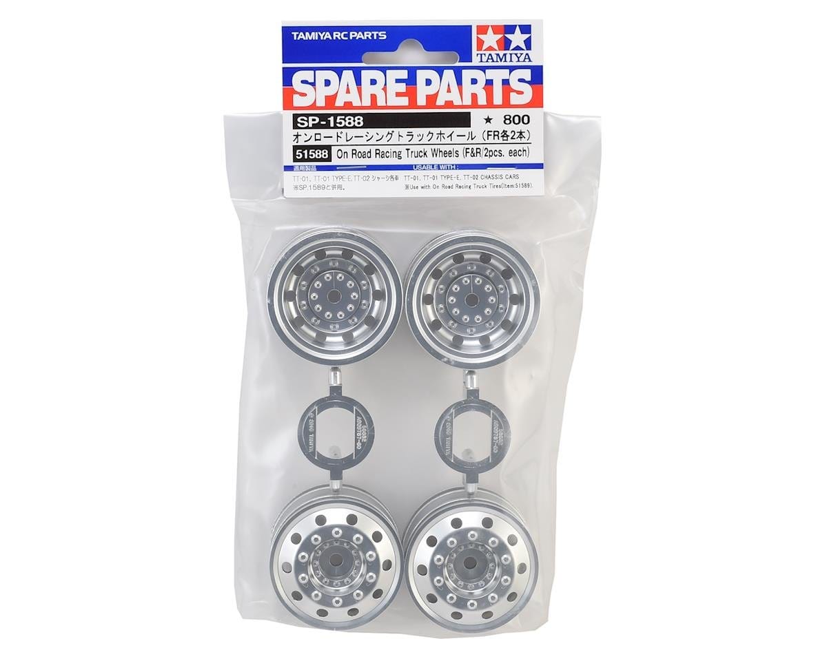 Tamiya TT - 01 Type - E Racing Truck Wheels (Matte Chrome) (4) - Hobbytech Toys