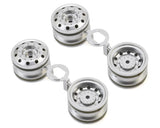 Tamiya TT - 01 Type - E Racing Truck Wheels (Matte Chrome) (4) - Hobbytech Toys