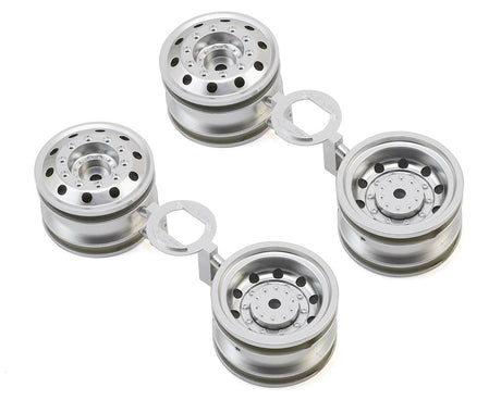 Tamiya TT - 01 Type - E Racing Truck Wheels (Matte Chrome) (4) - Hobbytech Toys