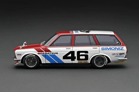 Tarmac 1/18 Datsun Bluebird (510) Wagon - Red/White Diecast Model - Hobbytech Toys
