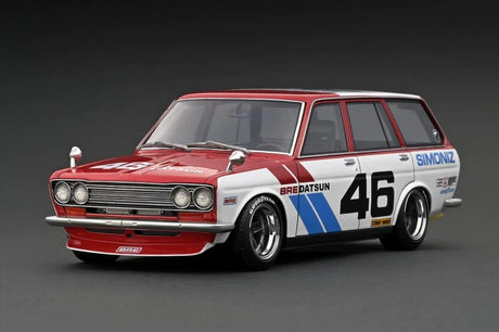 Tarmac 1/18 Datsun Bluebird (510) Wagon - Red/White Diecast Model - Hobbytech Toys