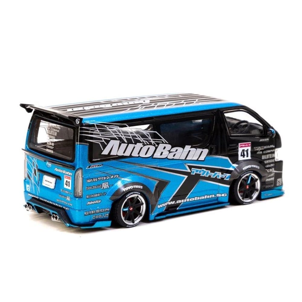 Tarmac 1/43 Toyota Hiace Widebody Black/Blue - Hobbytech Toys