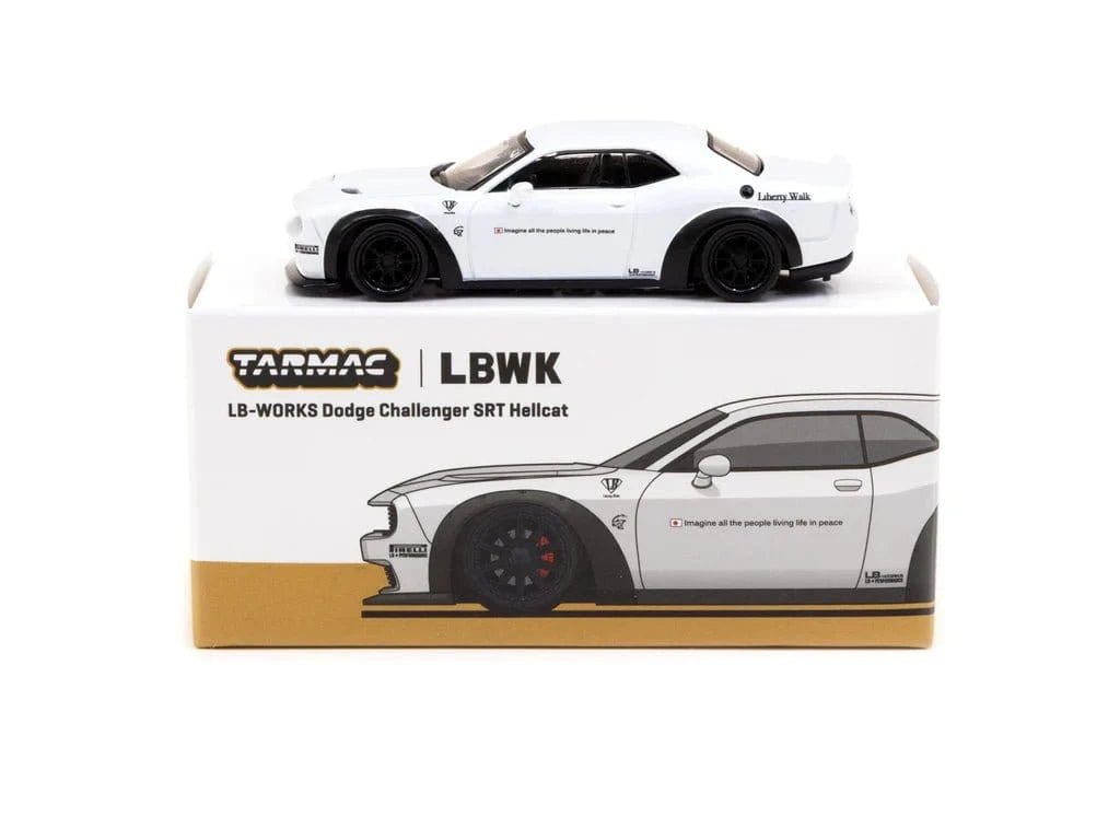 Tarmac 1/64 LB - WORKS Dodge Challenger SRT Hellcat - White - Hobbytech Toys