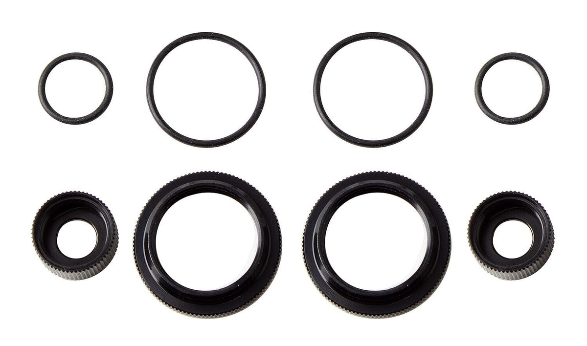 Team Associated 12mm Shock Collar and Seal Retainer Set, black [91909]