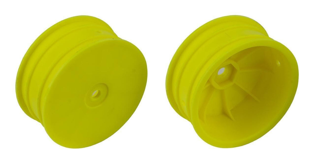 Team Associated 4WD Front Wheels, 2.2", 12mm hex, +1.5mm, yellow [92363]