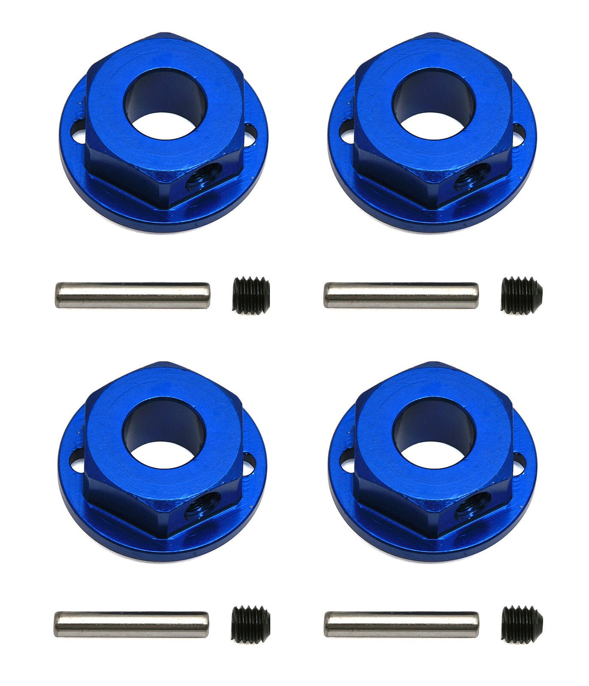 Team Associated 4x4 FT Aluminum Wheel Hexes, blue [91171]