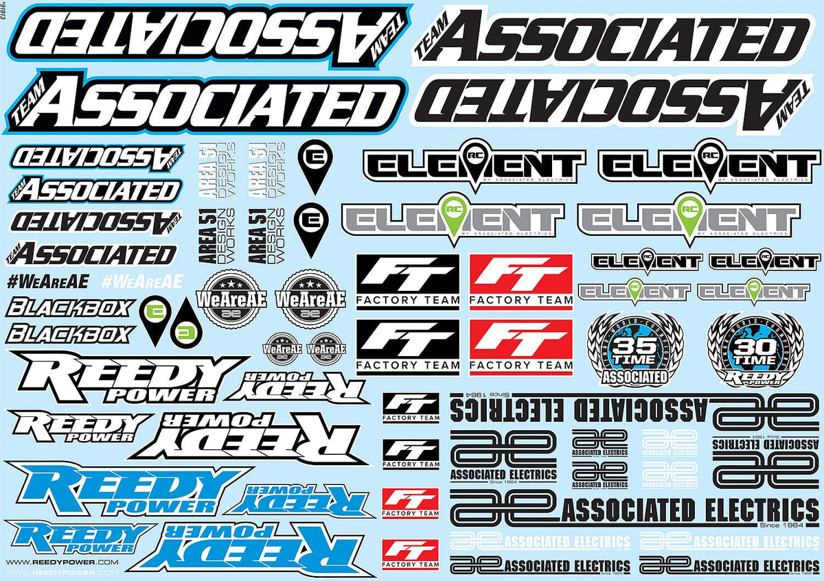 Team Associated AE Branding Decal Sheet [91913]