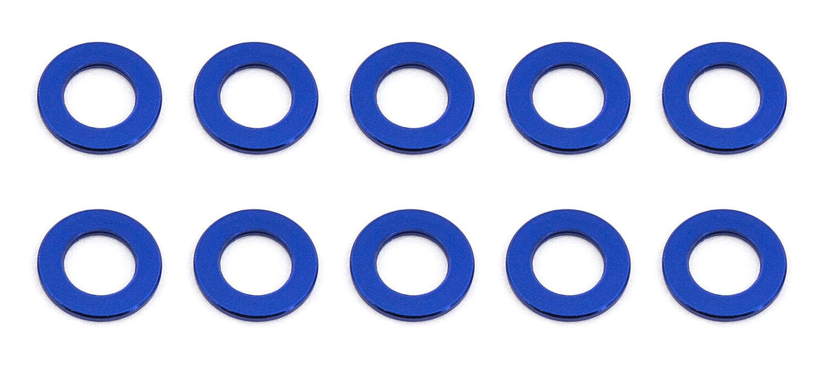 Team Associated Ballstud Washers, 5.5x3.0x0.5mm, blue aluminum [31381]