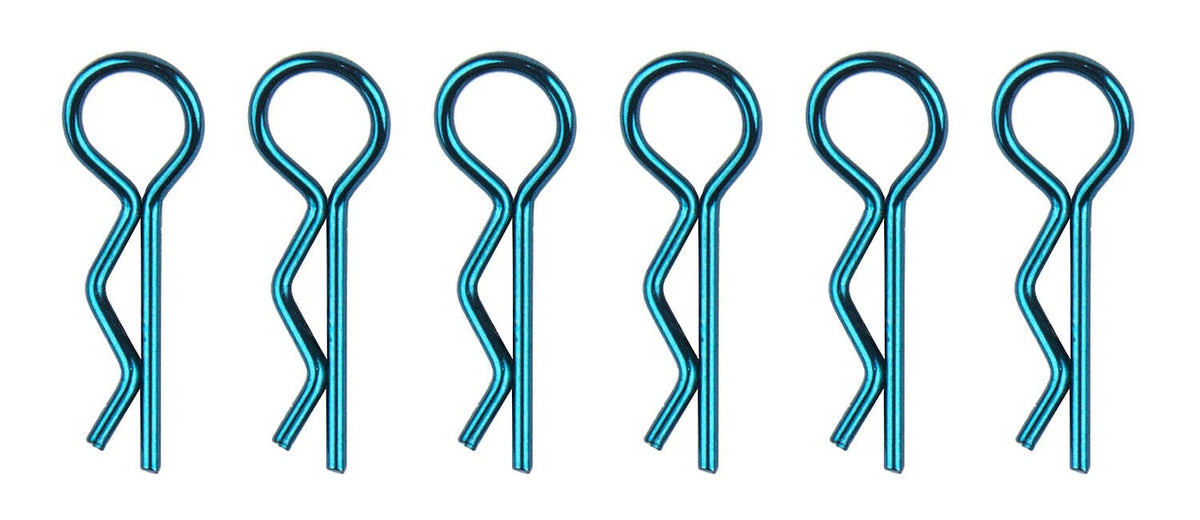 Team Associated Body Clips, metallic blue, short [1736]