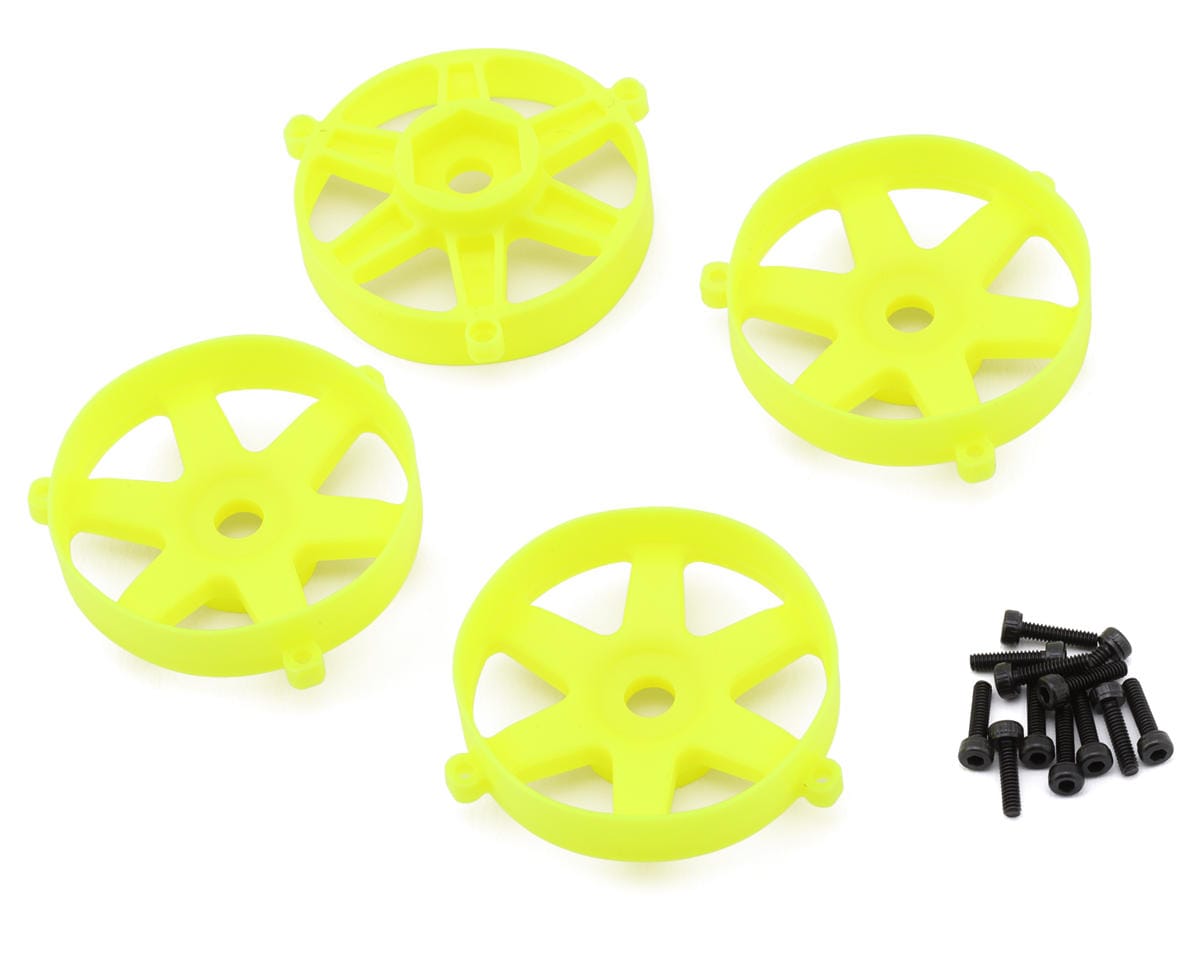 Team Associated DC10 Factory Team Adjustable Wheel Face Plate, Fluoro Yellow [72270]