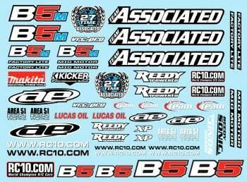 Team Associated Decal Sheet B5, B5M, B5M-FL [91614]