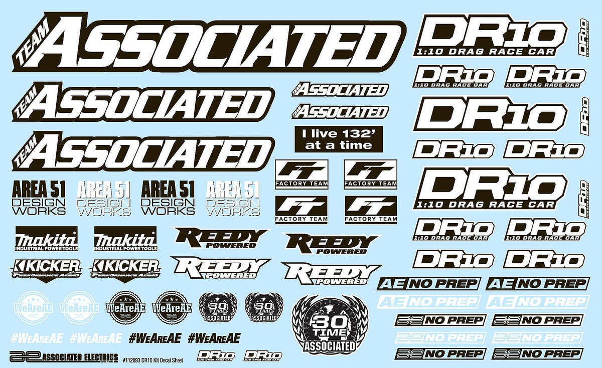 Team Associated DR10 Decal Sheet [71089]